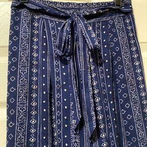 Blue and White flare pants size small